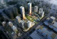 济南齐鲁之门双子塔北塔地标建筑封顶