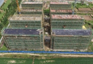 公安三中迁建项目两栋宿舍楼顺利封顶